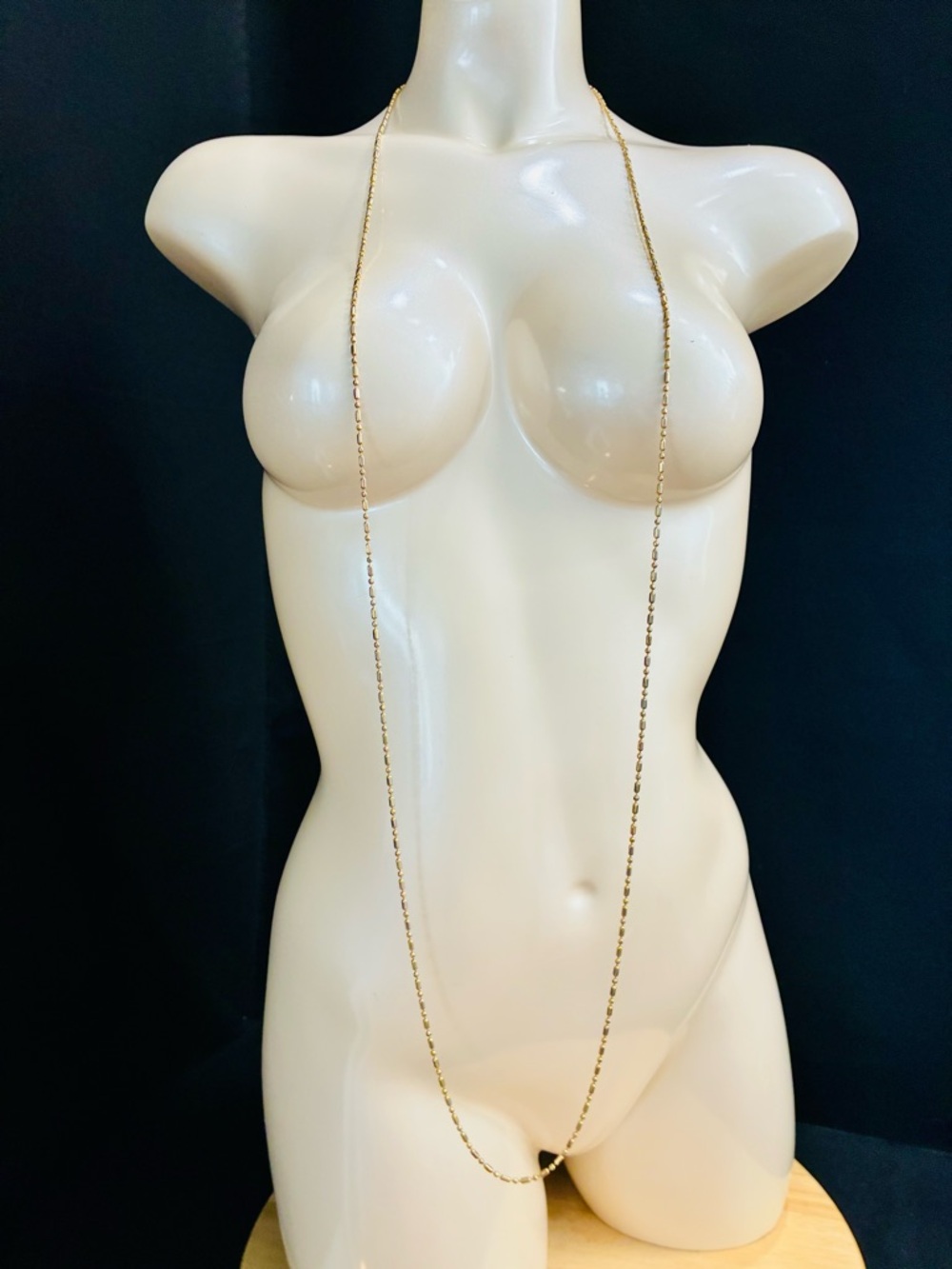 Delicate VTG Long Flapper Length Gold Chain Necklace Minimalist Casual EUC